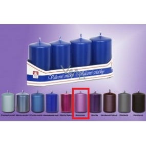 Lima Candle smooth metal violet cylinder 40 x 70 mm 4 pieces