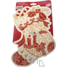 Window foil without glue red-gold stocking 1 piece