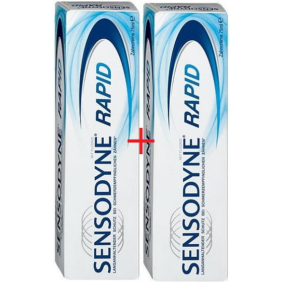 Sensodyne Rapid toothpaste for sensitive teeth can repair weakened areas on teeth 2 x 75 ml, duopack