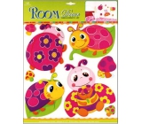 Wall stickers ladybugs with glitter made of hard paper 39 x 30 cm