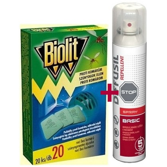 Diffusil Repellent Basic repellent for repelling mosquitoes, ticks and flies flies 75 ml + Biolit pads for electric mosquito repellent refill 20 pieces