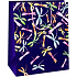 Ditipo Gift paper bag 26.4 x 13.7 x 32.4 cm purple colored dragonflies