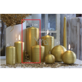 Lima Alfa candle gold cylinder 80 x 200 mm 1 piece