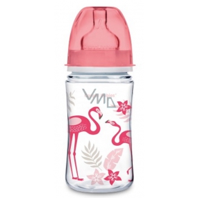 Canpol babies Jungle Wide neck bottle pink for children from 3 months 240 ml
