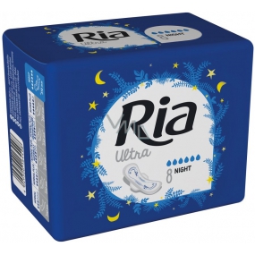 Ria Ultra Night night sanitary pads with wings 8 pieces