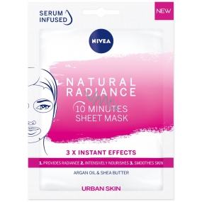 Nivea Urban Skin Natural Radiance 10-minute brightening textile mask for tired and dull skin 1 piece