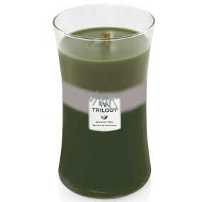 WoodWick Trilogy Mountain Trail 609.5 g large scented candle with wooden wick and lid