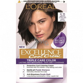 Loreal Paris Excellence Cool Creme hair color 5.11 Ultra ash light brown