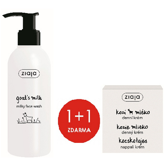 Ziaja Goat's milk cleansing skin gel 200 ml + day cream 50 ml, duopack