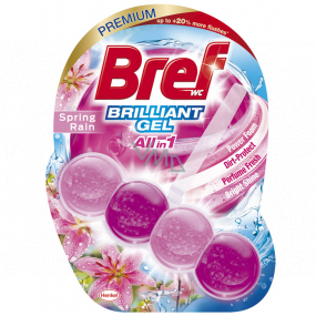 Bref Brilliant Gel All in 1 Spring Rain - the scent of spring rain Toilet block for hygienic cleanliness and freshness of your toilet, colours the water 42 g