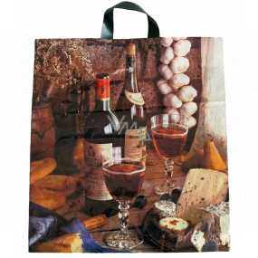 Plastic bag 47 x 43 with wine handle