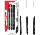 Uni Pin Set of drawing liners with special ink 0,1/0,3/0,5 mm Black 3 pieces