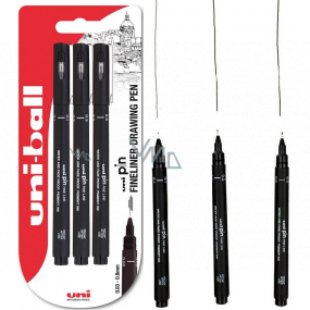 Uni Pin Set of drawing liners with special ink 0,1/0,3/0,5 mm Black 3 pieces