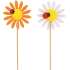 Felt flower with ladybug 6 cm + skewer 1 piece