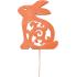Wooden orange rabbit 8 cm + wire, 1 piece