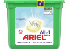 Ariel All in 1 Pods Sensitive Skin gelové kapsle na praní na dětské prádlo a pro citlivou pokožku 26 kusů 692 g