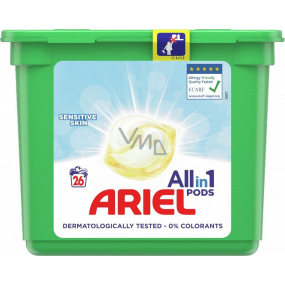 Ariel All in 1 Pods Sensitive Skin gel washing capsules for children's laundry and sensitive skin 26 pieces 692 g