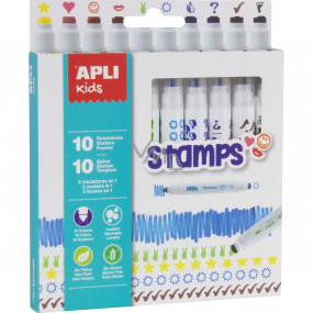 Apli Kids Stamps double-sided markers with stamp mix of colours 10 pieces