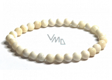 Ivory elastic bracelet made of natural ivory, ball 6 mm / 16 - 17 cm