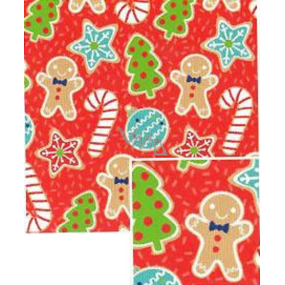 Nekupto Christmas gift wrapping paper 70 x 200 cm Red gingerbread