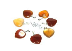 Carnelian Heart Pendant Natural Stone 15 mm, Teach us here and now
