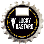 Nekupto Lucky Bastard bottle opener, coaster and magnet 10 cm