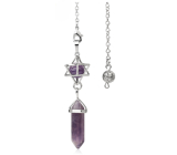 Amethyst Merkaba + pendulum, natural stone pendant 71 x 8 x 8 mm, , stone of kings and bishops