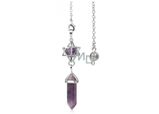 Amethyst Merkaba + pendulum, natural stone pendant 71 x 8 x 8 mm