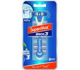 Super-Max SMX3 Hi Flo disposable 3-blade shaver + 8 replacement heads for men