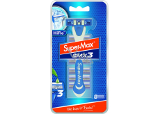 Super-Max SMX3 Hi Flo disposable 3-blade shaver + 8 replacement heads for men