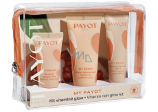Payot My Payot Creme Glow cream for restoring radiant skin 30 ml + CC Glow unifying and brightening cream 20 ml + Masque Sleep and Glow night mask to promote brightness 15 ml + pouch, cosmetic set for women