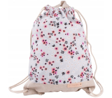 Beniamin Nature fashion canvas backpack, grey flowers 32 x 43 x 1 cm