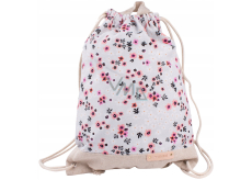 Beniamin Nature fashion canvas backpack, grey flowers 32 x 43 x 1 cm