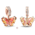 Charm Sterling silver 925 Freedom as a butterfly Murano glass animal bracelet pendant