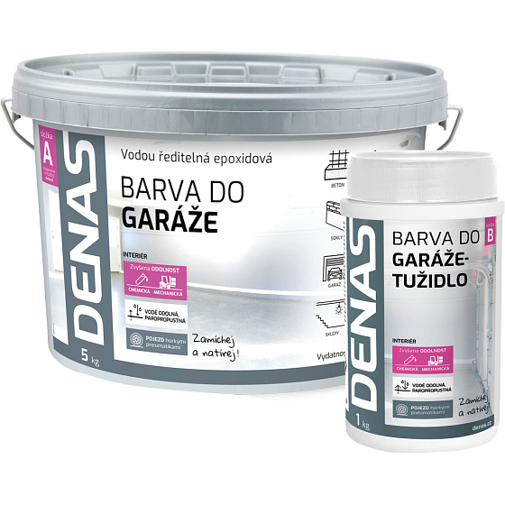 DENAS DO GARÁŽE color for heavy-duty surfaces and concrete floors, Ral 7040 gray, 5 kg + 1 kg hardener