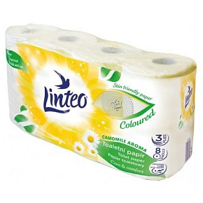 Linteo Chamomile Toilet Paper, 3-Ply, 20 Meters, 8 Rolls