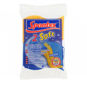 Spontex 2 Soft sponge for viscous dishes with a blue cleaning layer of 2 pieces