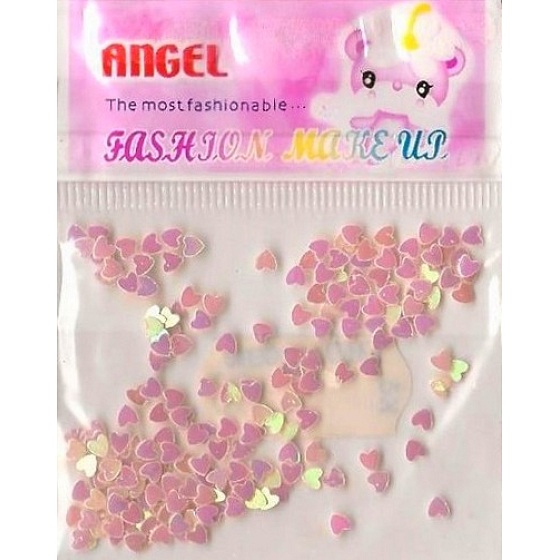 Angel Nail Decorations Hearts Light Orange 1 Pack