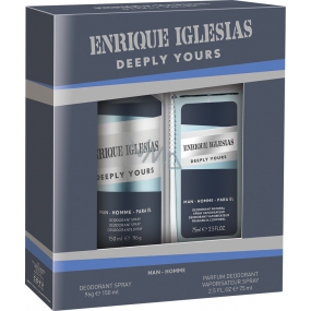 Enrique Iglesias Deeply Yours Man perfumed deodorant glass 75 ml + deodorant spray 150 ml, cosmetic set