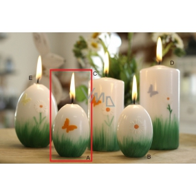 Lima Spring relief bow tie candle white egg 40 x 60 mm 1 piece