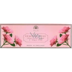 English Soap Summer Rose natural perfumed soap with shea butter 3 x 100 g