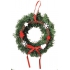 Wreath with red and white decor for hanging 25 cm