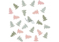 Wooden pink and blue trees 2 cm 24 pieces