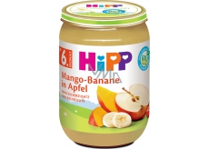 Hipp Fruit Organic Apples with mango and banana fruit side dish, reduced lactose and no added sugar for children 190 g