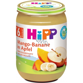 Hipp Fruit Organic Apples with mango and banana fruit side dish, reduced lactose and no added sugar for children 190 g