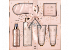 Grace Cole Sweet Vanilla & Almond Glaze sleeping mask + bath pearls 80 g + bath foam 250 ml + body spray 100 ml + hand cream 50 ml + body cream 50 ml, cosmetic set for women