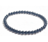 Onyx black matte bracelet elastic natural stone, ball 4 mm / 16-17 cm, life force stone