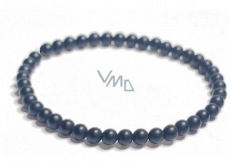 Onyx black matte bracelet elastic natural stone, ball 4 mm / 16-17 cm, life force stone