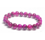 Tiger eye pink bracelet elastic natural stone, ball 8 mm / 16-17 cm, stone of the sun and earth, brings luck and wealth