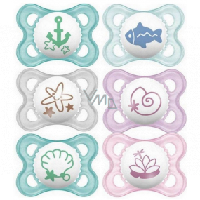 Mam Pearl silicone orthodontic pacifier 0 - 6 months different patterns and colours 1 piece